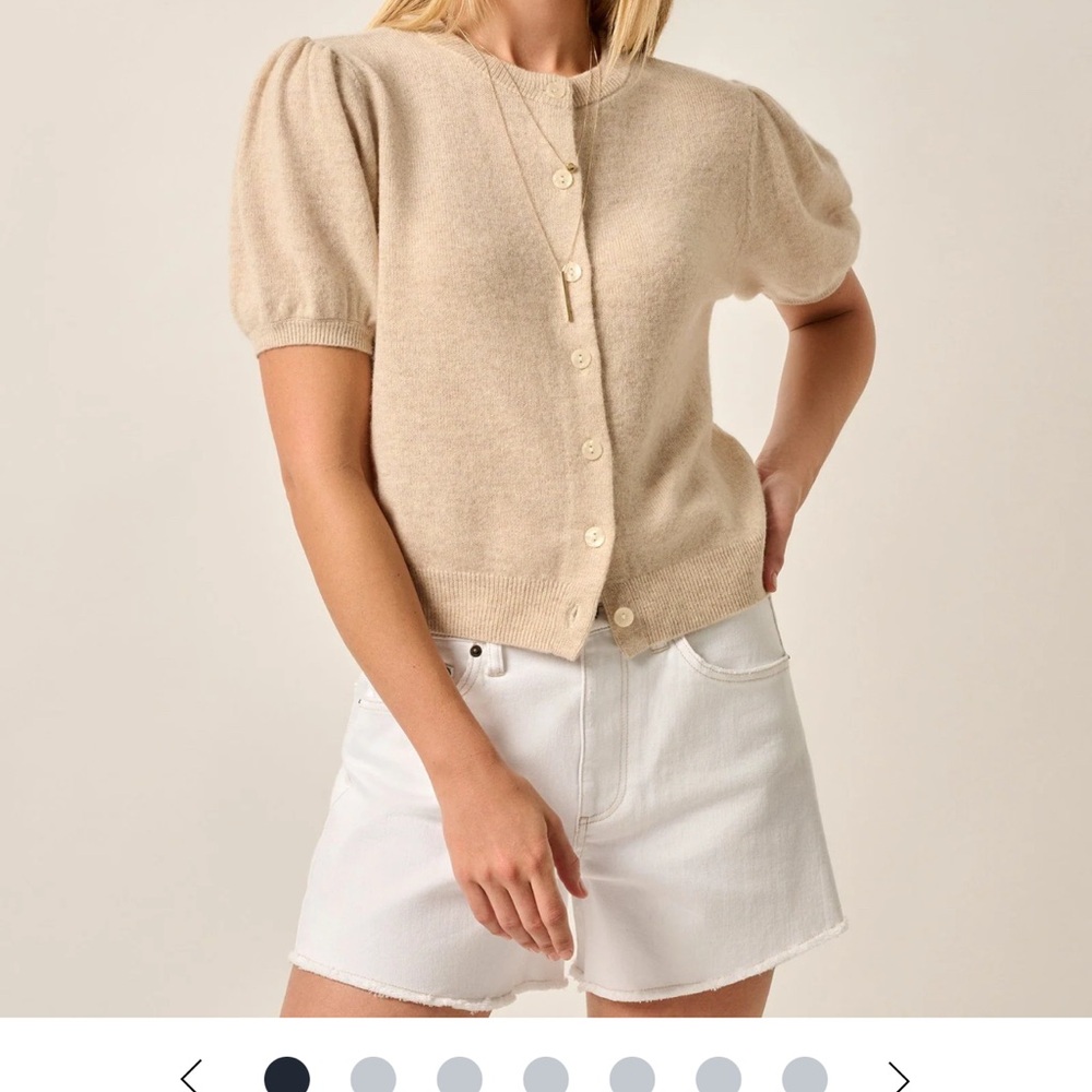 johnnie-O Lizzie Puff Sleeve Cardigan